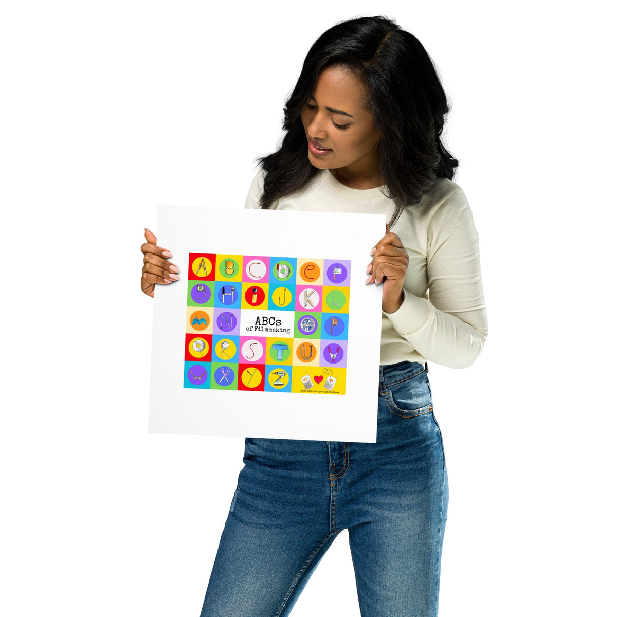 DECOR | ABCs of Filmmaking - Colored Blocks - Square Print - Get Reelisms