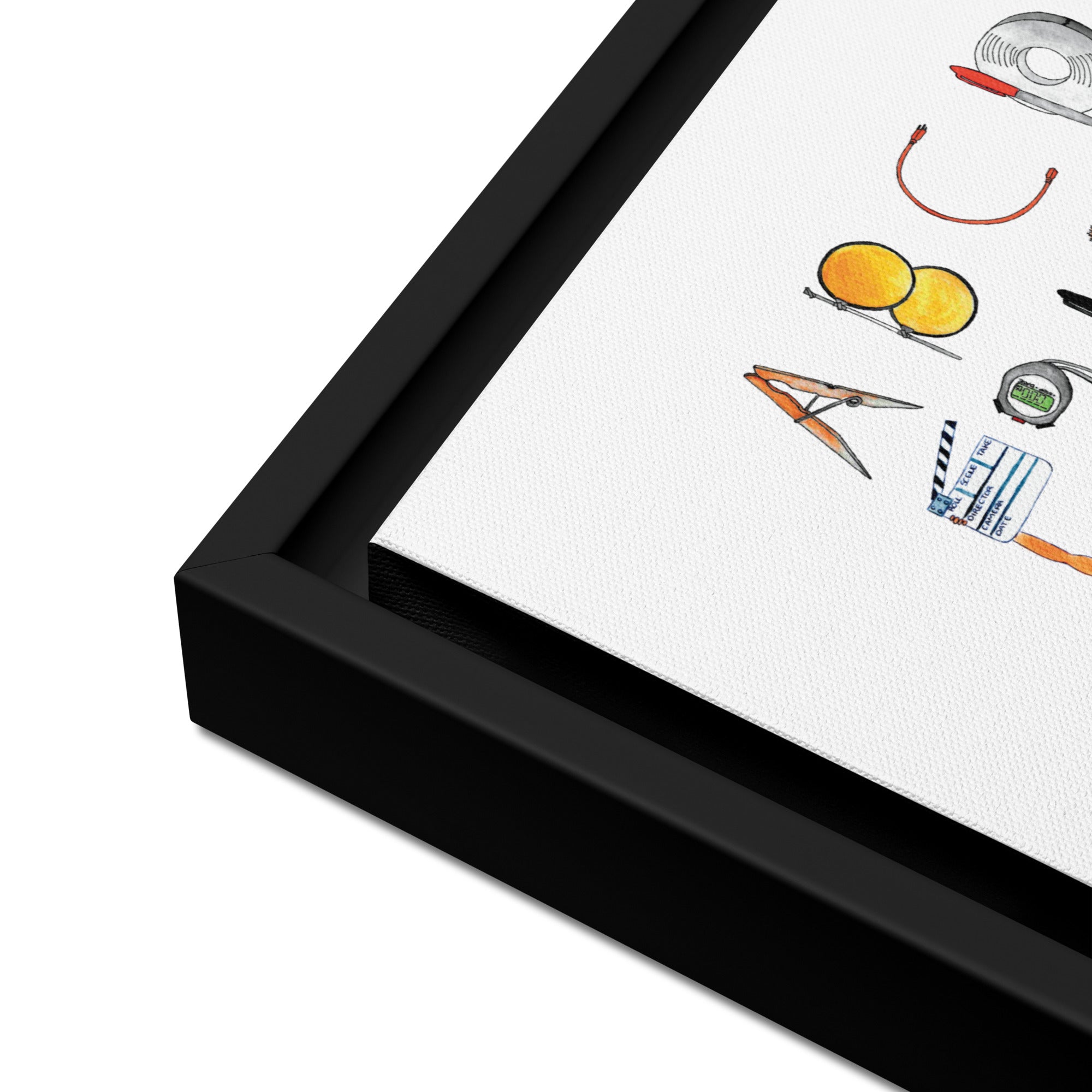 DECOR | ABCs of Filmmaking - Minimalistic - Square Framed Canvas - Get Reelisms