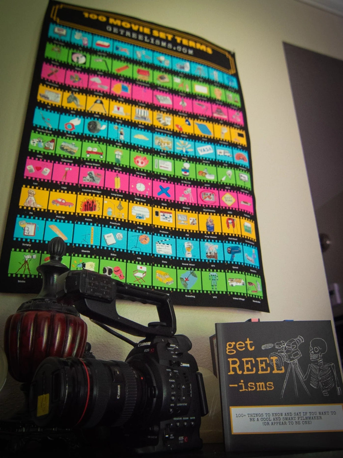 Get Reelisms Filmmaker Starter Bundle – Film Set Book, 100 Terms Poster & Sticker | Gift for Film Students - Get Reelisms